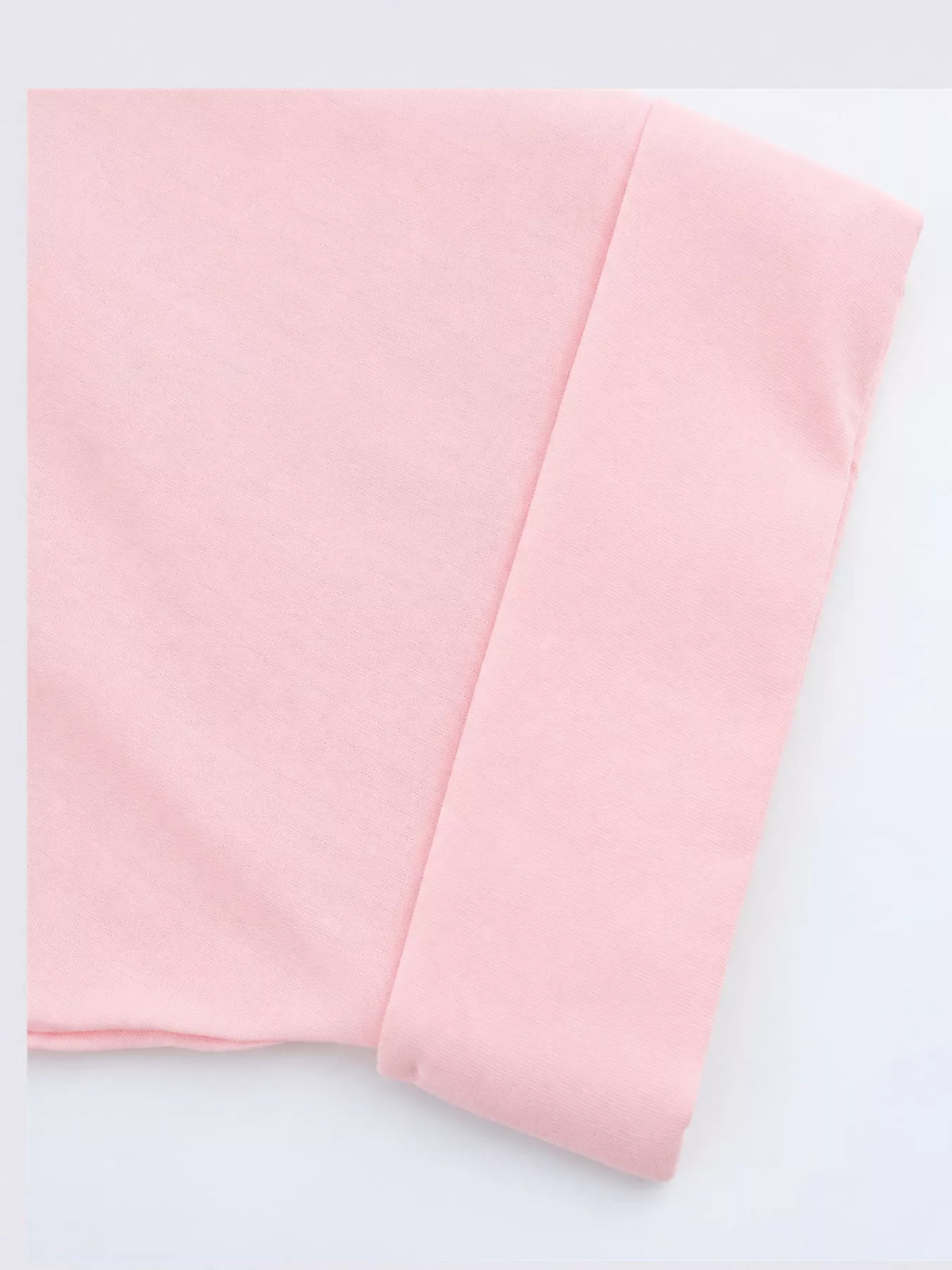 Pink button-up three-quarter sleeve shirt