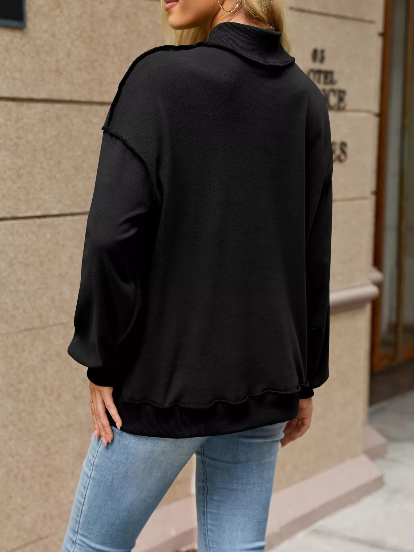 Trendsi Loose Fit Crew Neck Sweatshirt -
