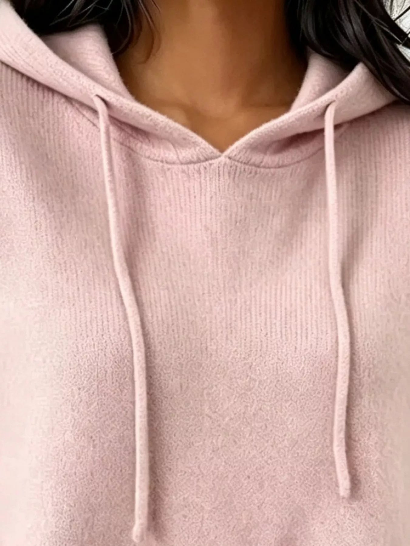 Trendsi Cozy Ribbed Long‑Sleeve Hooded Sweater -