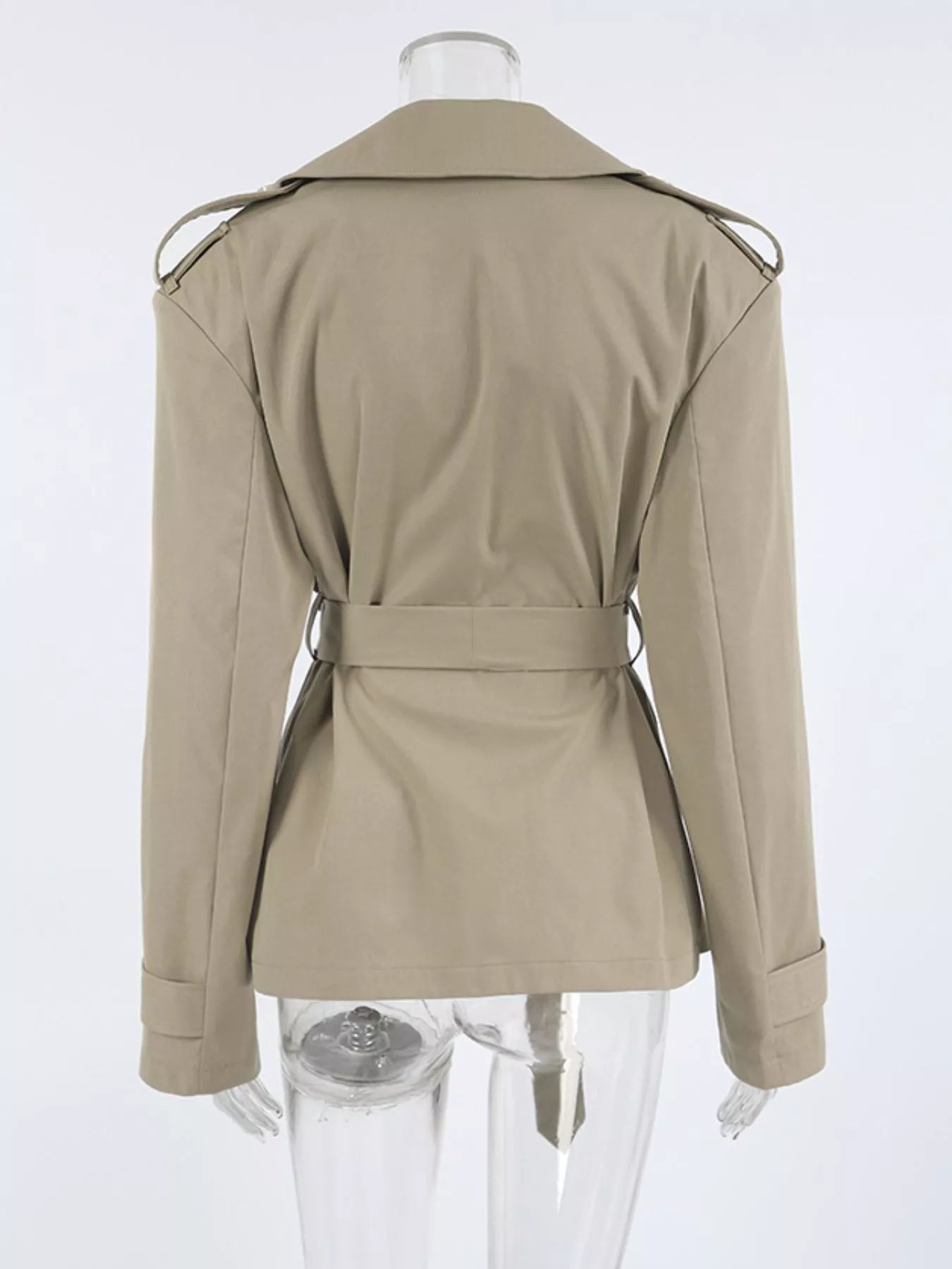Trendsi Chic Double-Breasted Belted Trench Coat - Outerwear