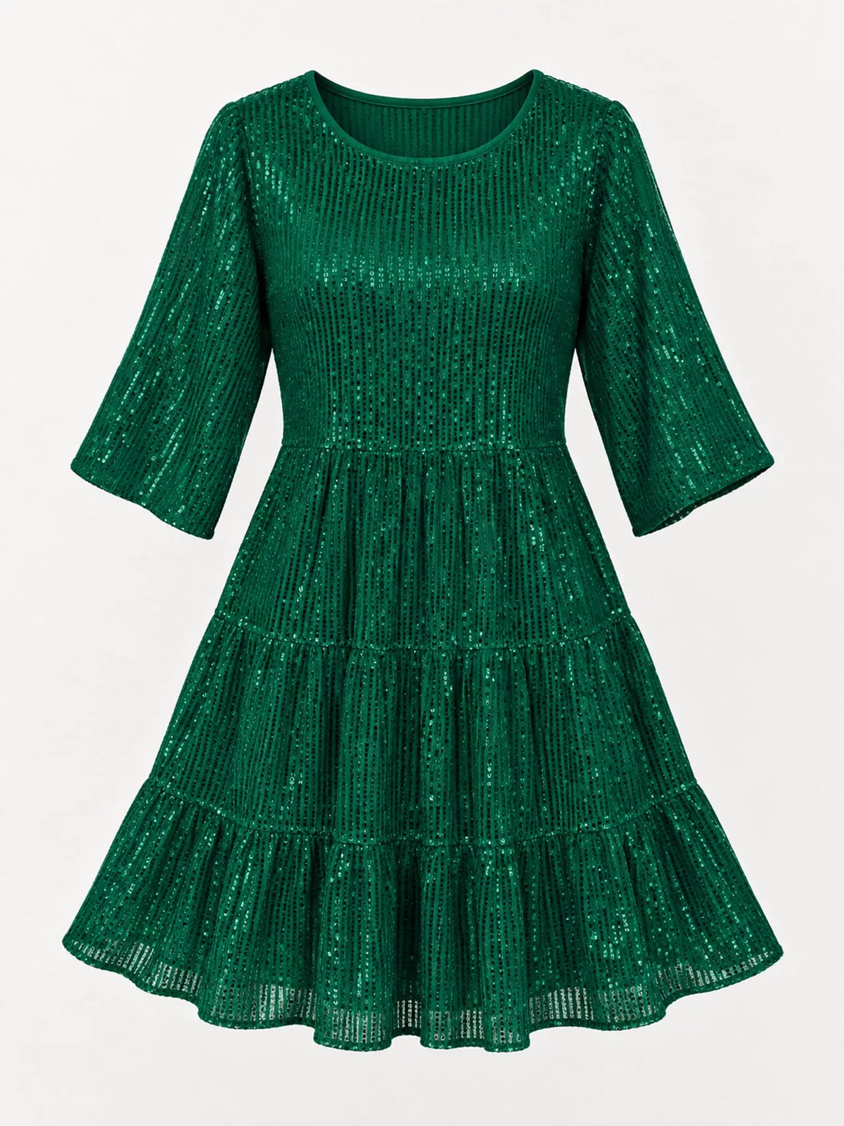 Round neck 3/4 sleeve mini dress, product view