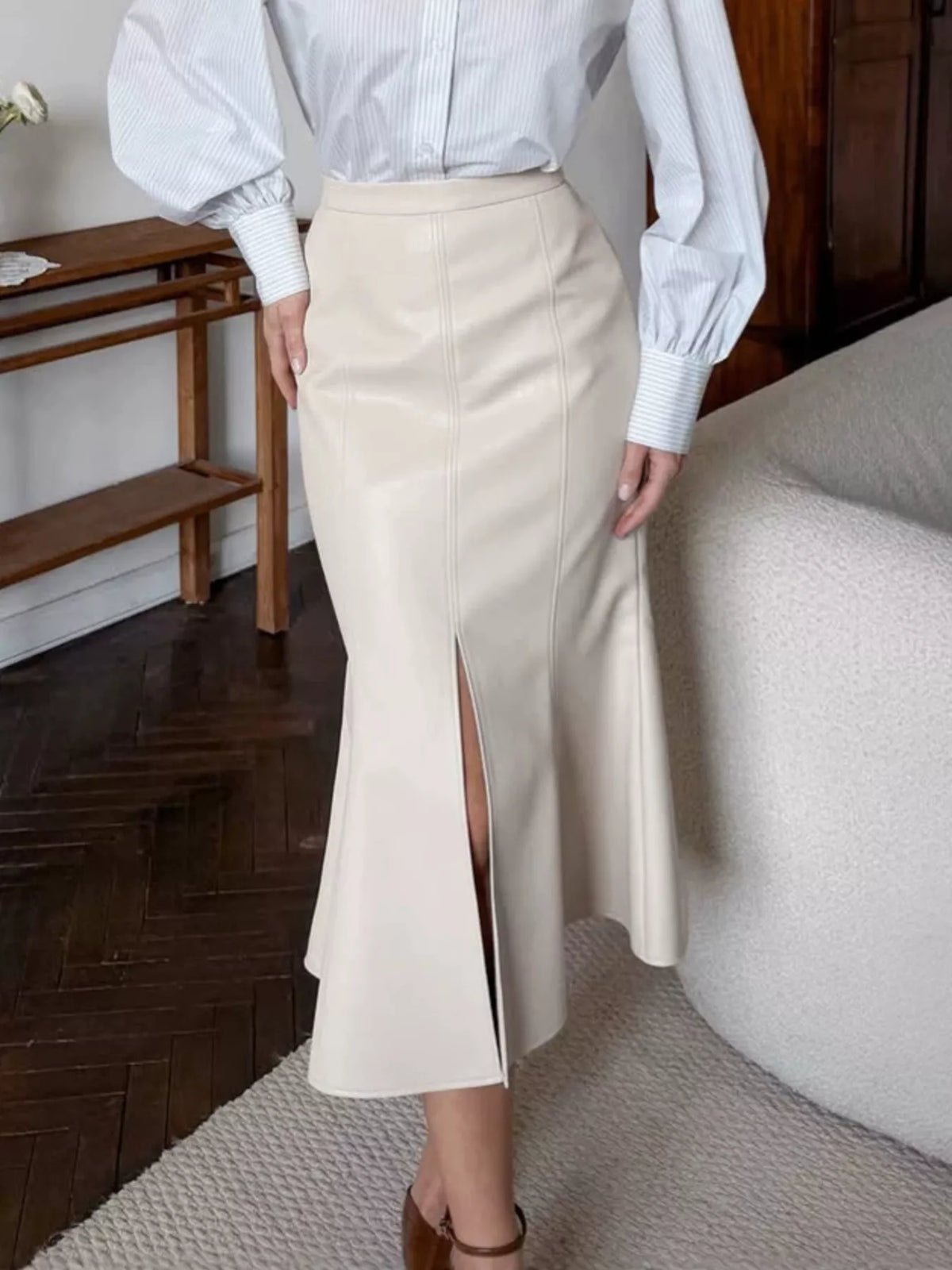 Trendsi Slit Mermaid Midi Skirt -
