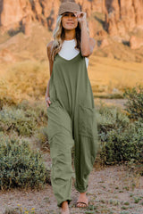 Trendsi Double Take Full Size V-Neck Sleeveless Jumpsuit with Pockets -