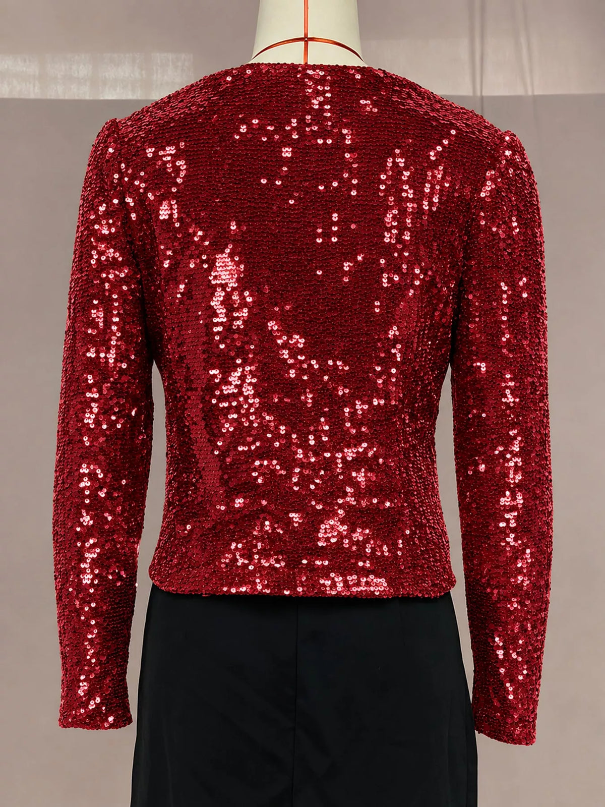 Sequin Long Sleeve Jacket — back view