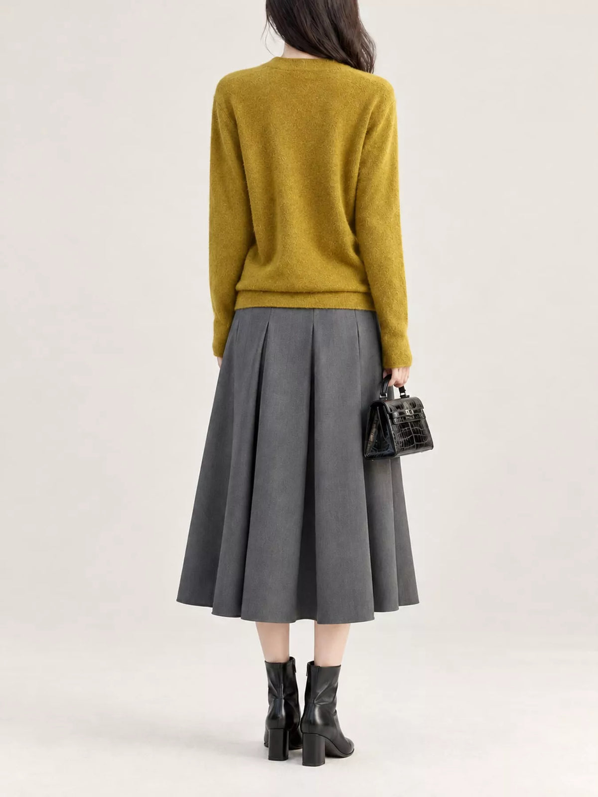 Surplice Long Sleeve Sweater — back view