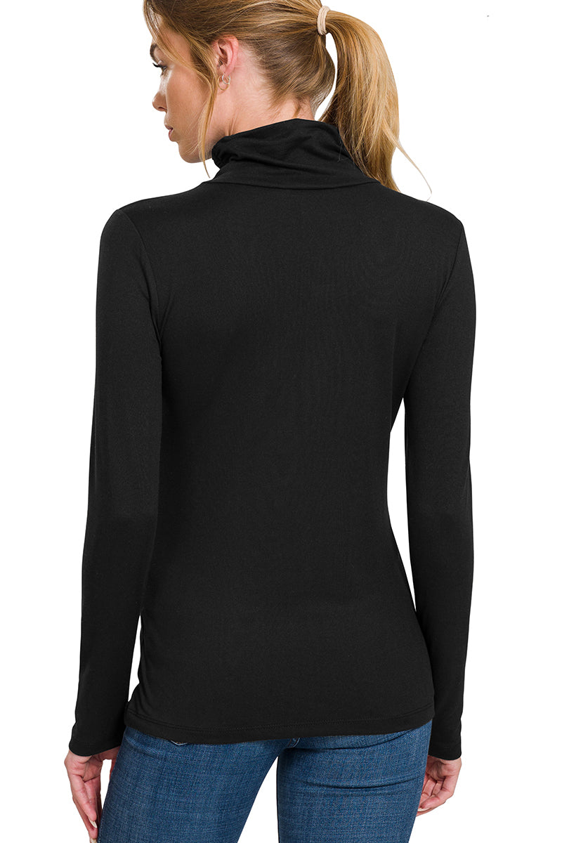 Zenana Long Sleeve Turtle Neck Top - Shirts sb_tops