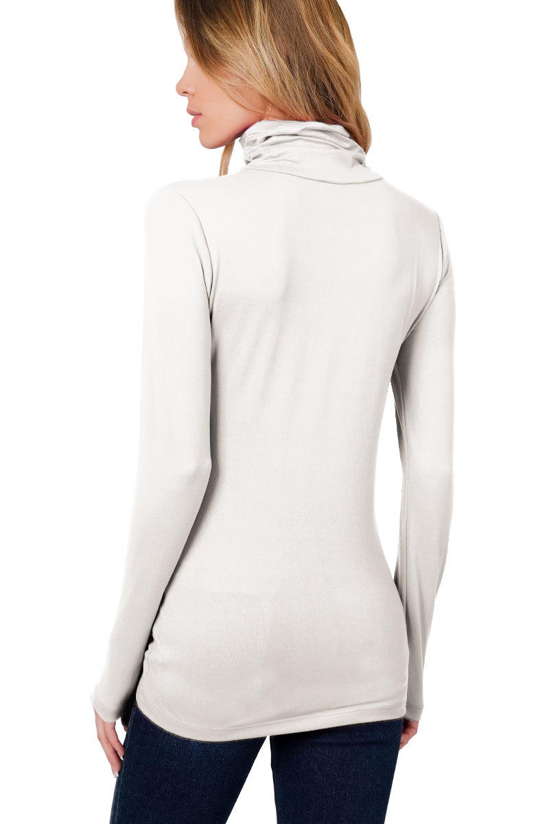 Zenana Long Sleeve Turtle Neck Top - Shirts sb_tops