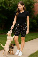 Dog Paw Biker Shorts