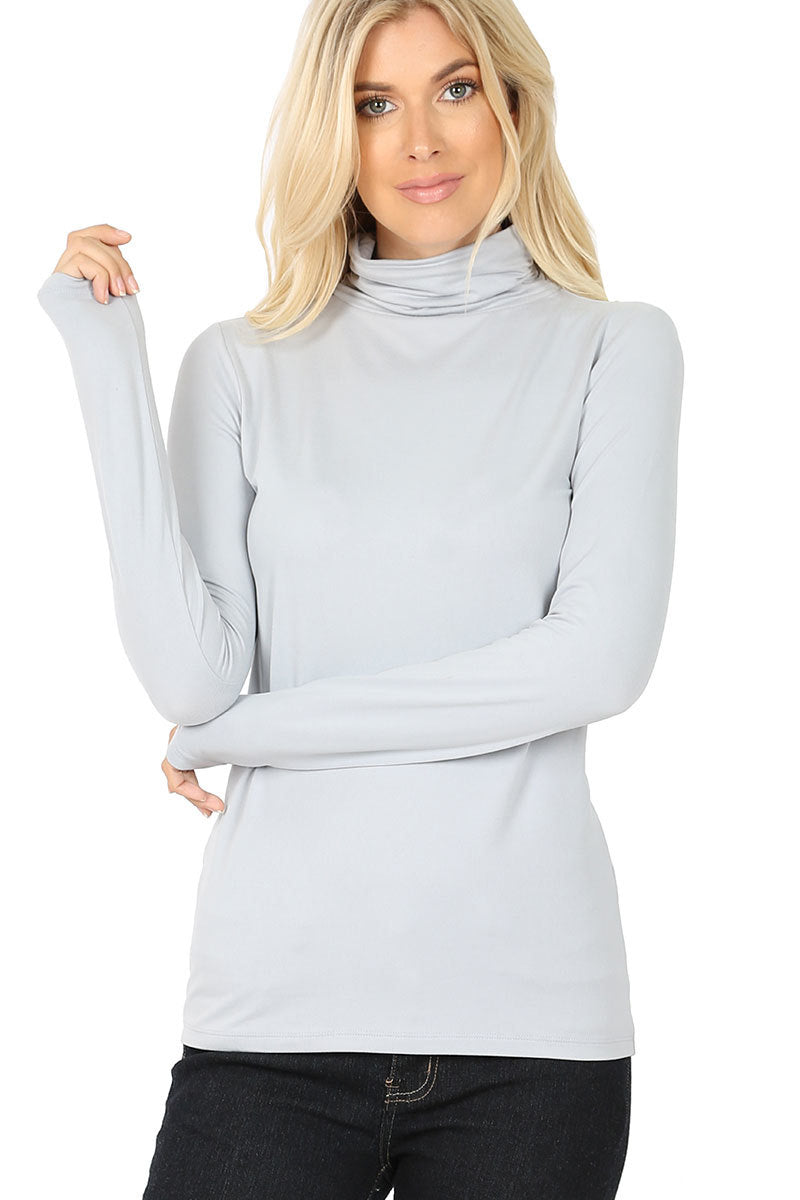 Zenana Long Sleeve Turtle Neck Top - Shirts sb_tops