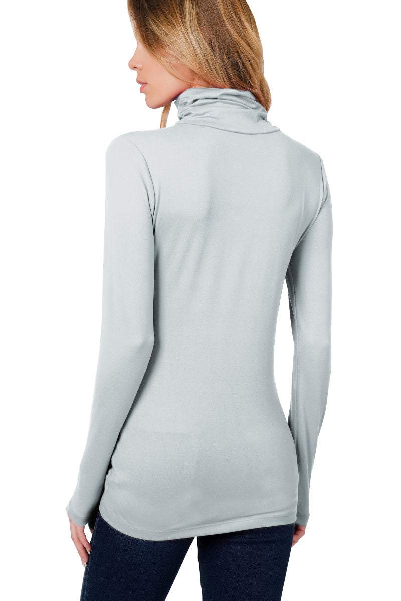 Zenana Long Sleeve Turtle Neck Top - Shirts sb_tops