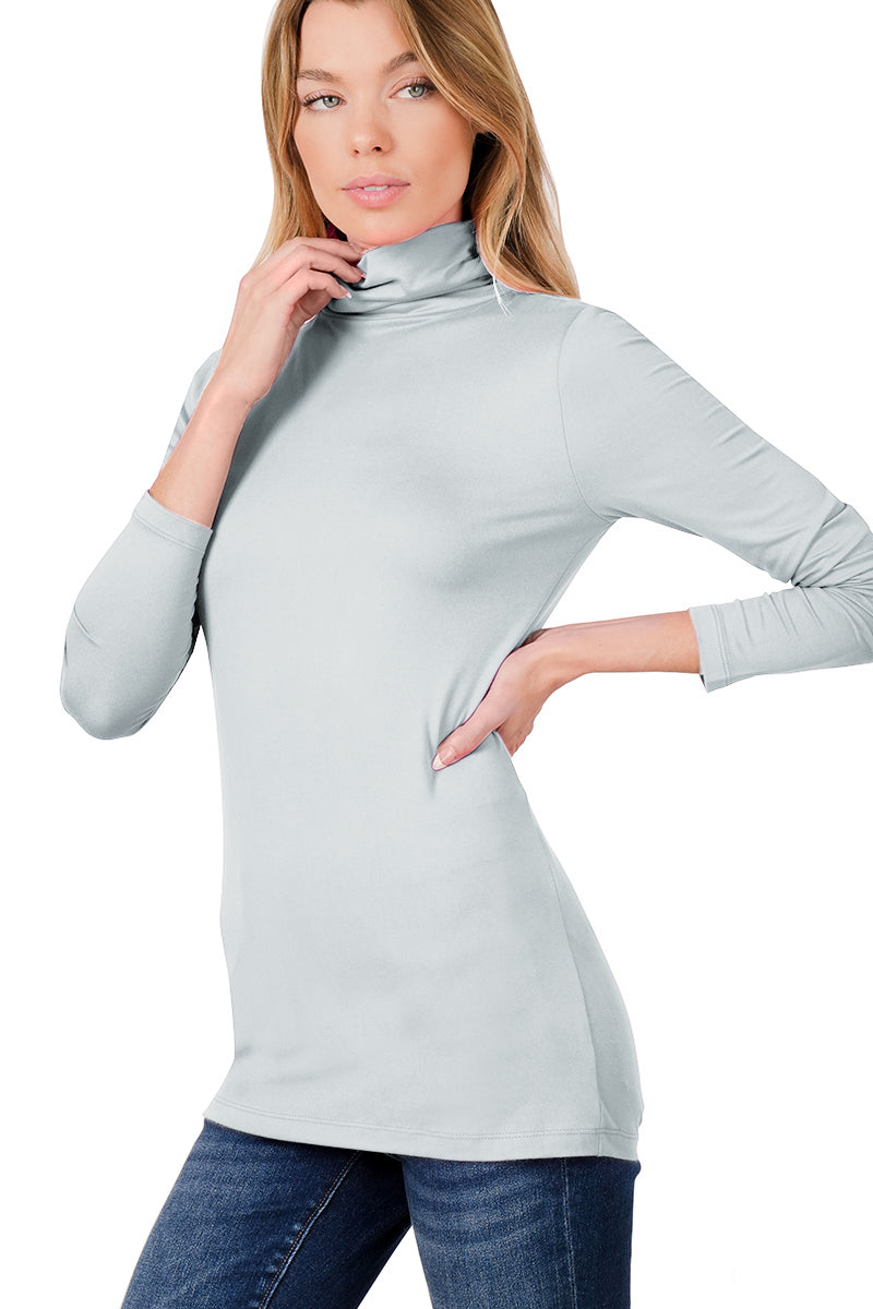 Zenana Long Sleeve Turtle Neck Top - Shirts sb_tops