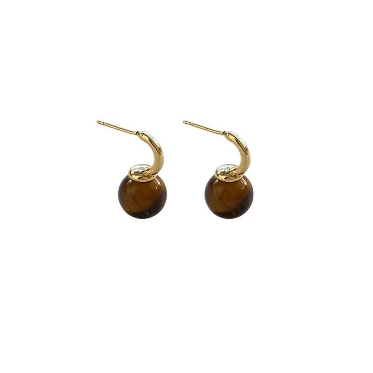 Trendsi Tiger Eye Ball Drop Earrings -
