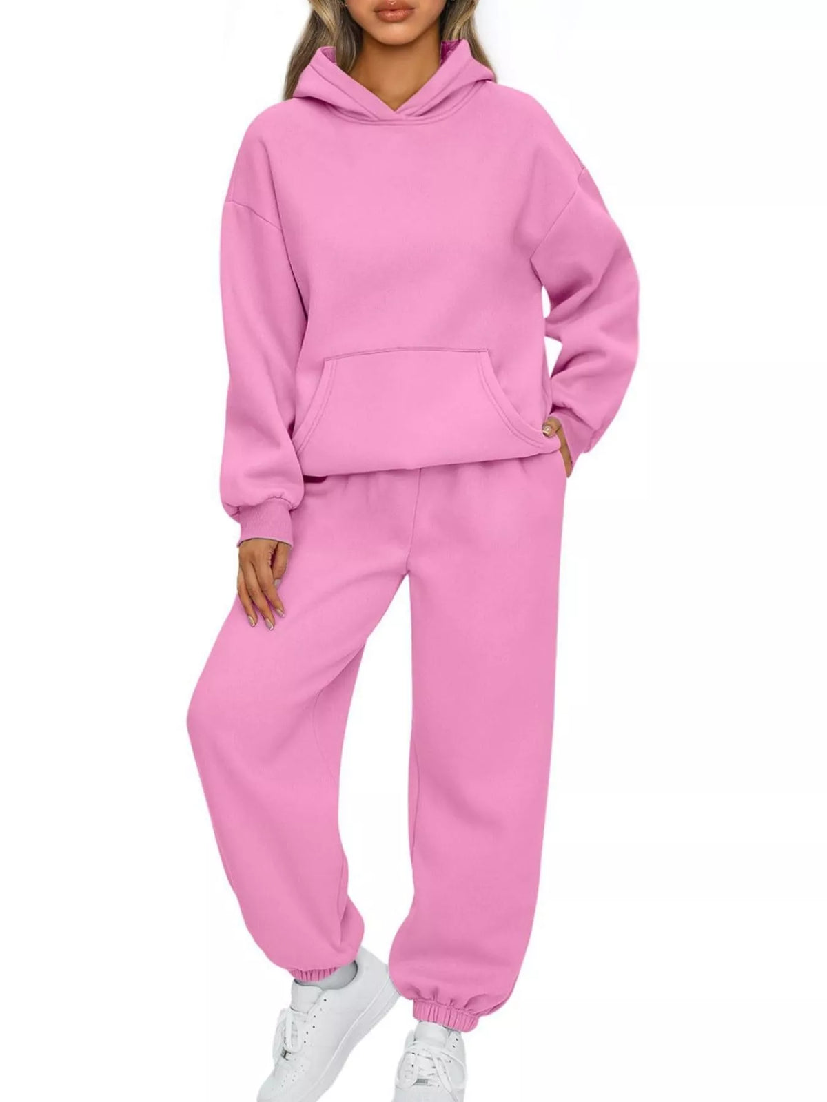 Kangaroo Pocket Hoodie and Joggers Set — front view