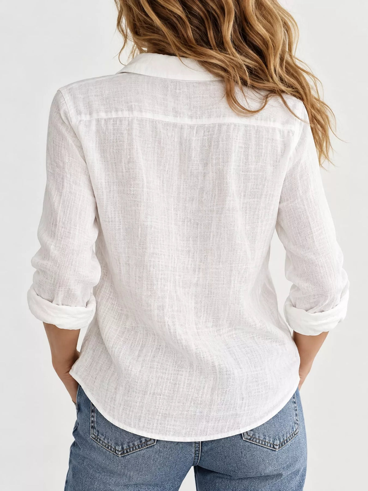 Button-Down Long Sleeve Shirt — back view