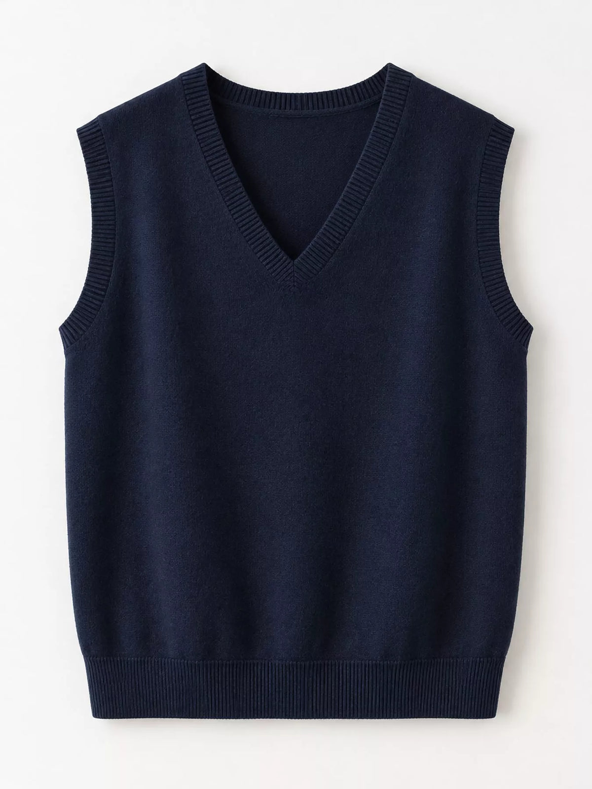 V-Neck Knit Sweater Vest — garment front