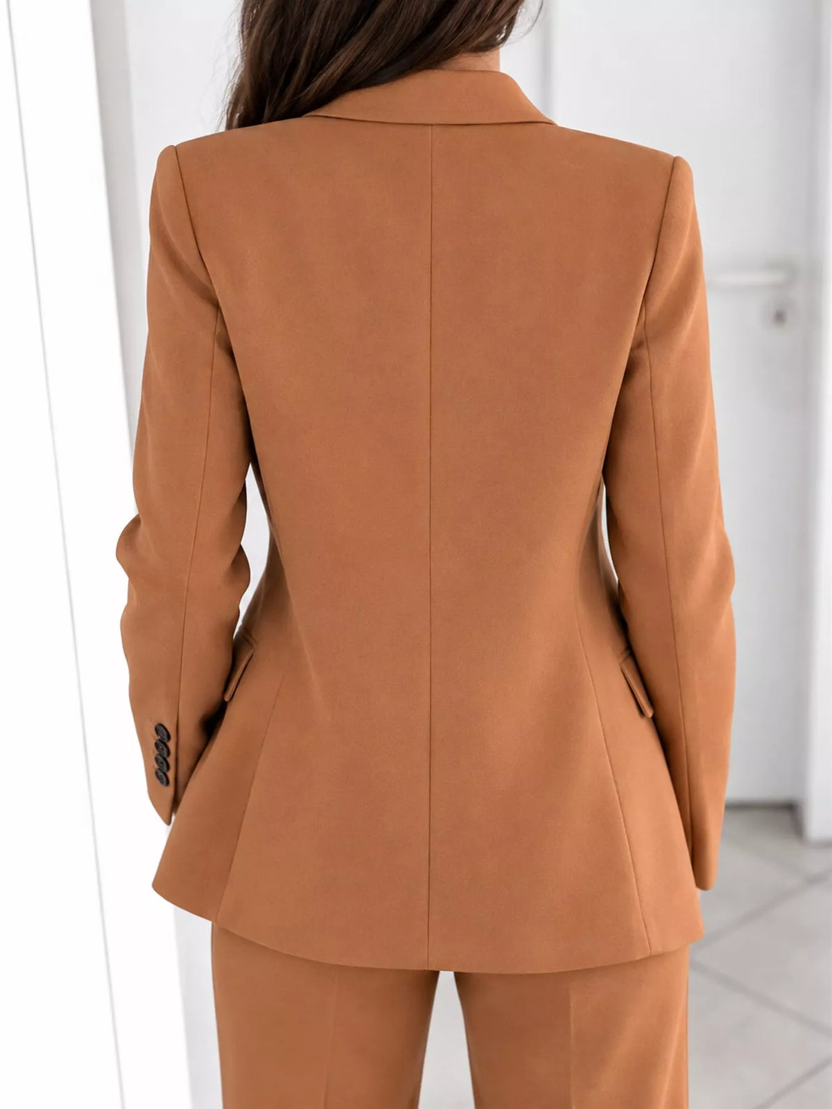 Collared long sleeve outfit set, back view