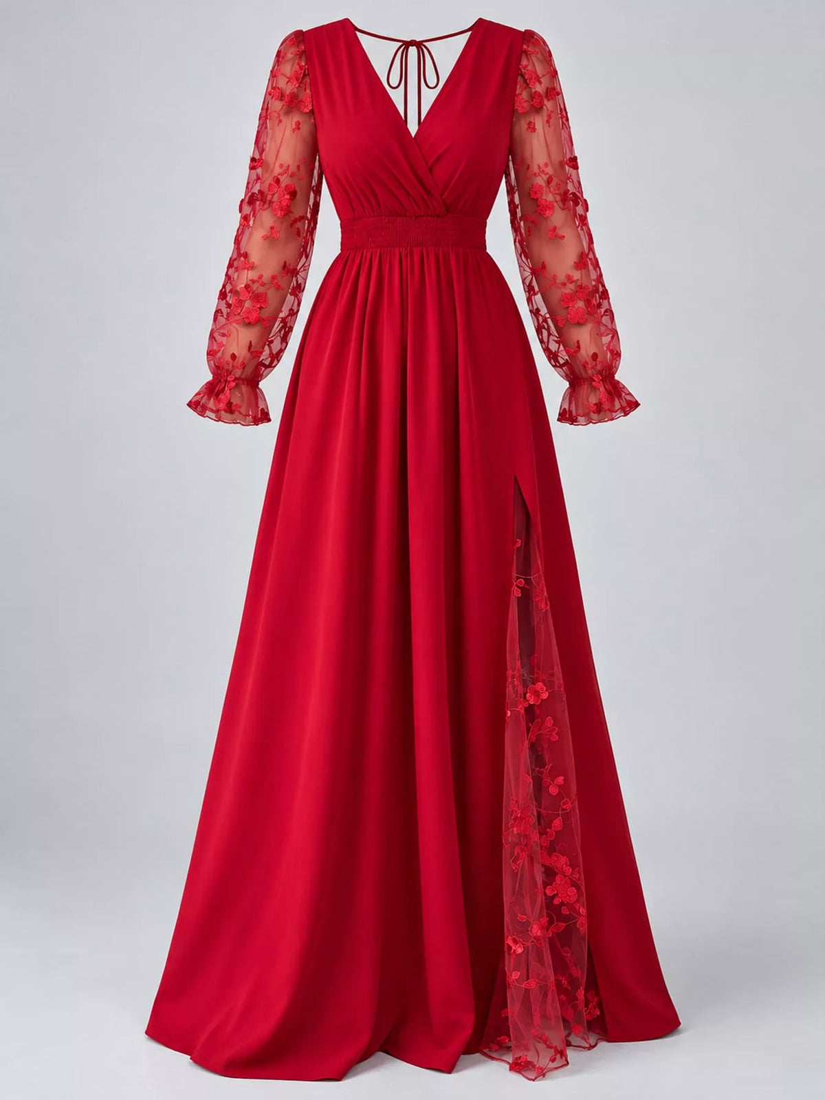V-neck long sleeve maxi dress, product view