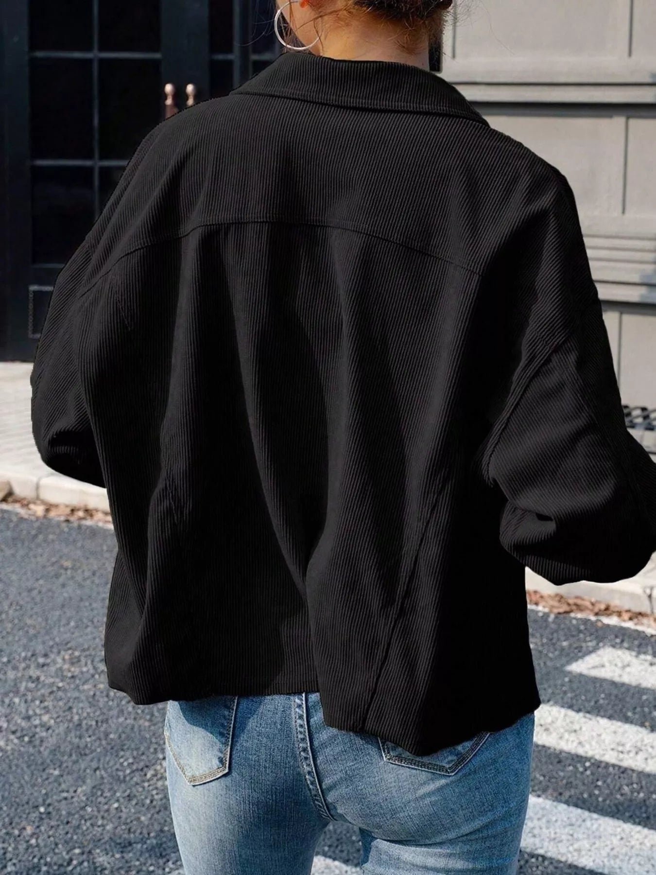 Trendsi Corduroy Button-Down Shacket -