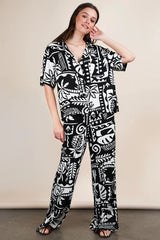 Trendsi VERY J Printed Casual Wide Leg Resort Pants -