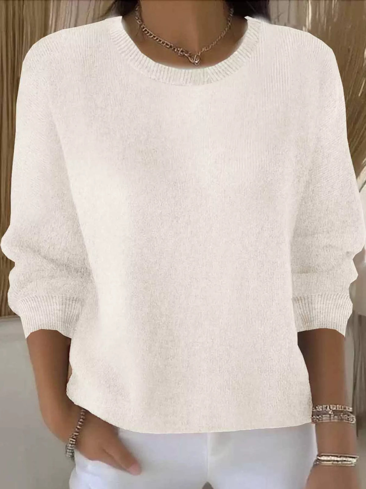 Apricot crew neck sweater