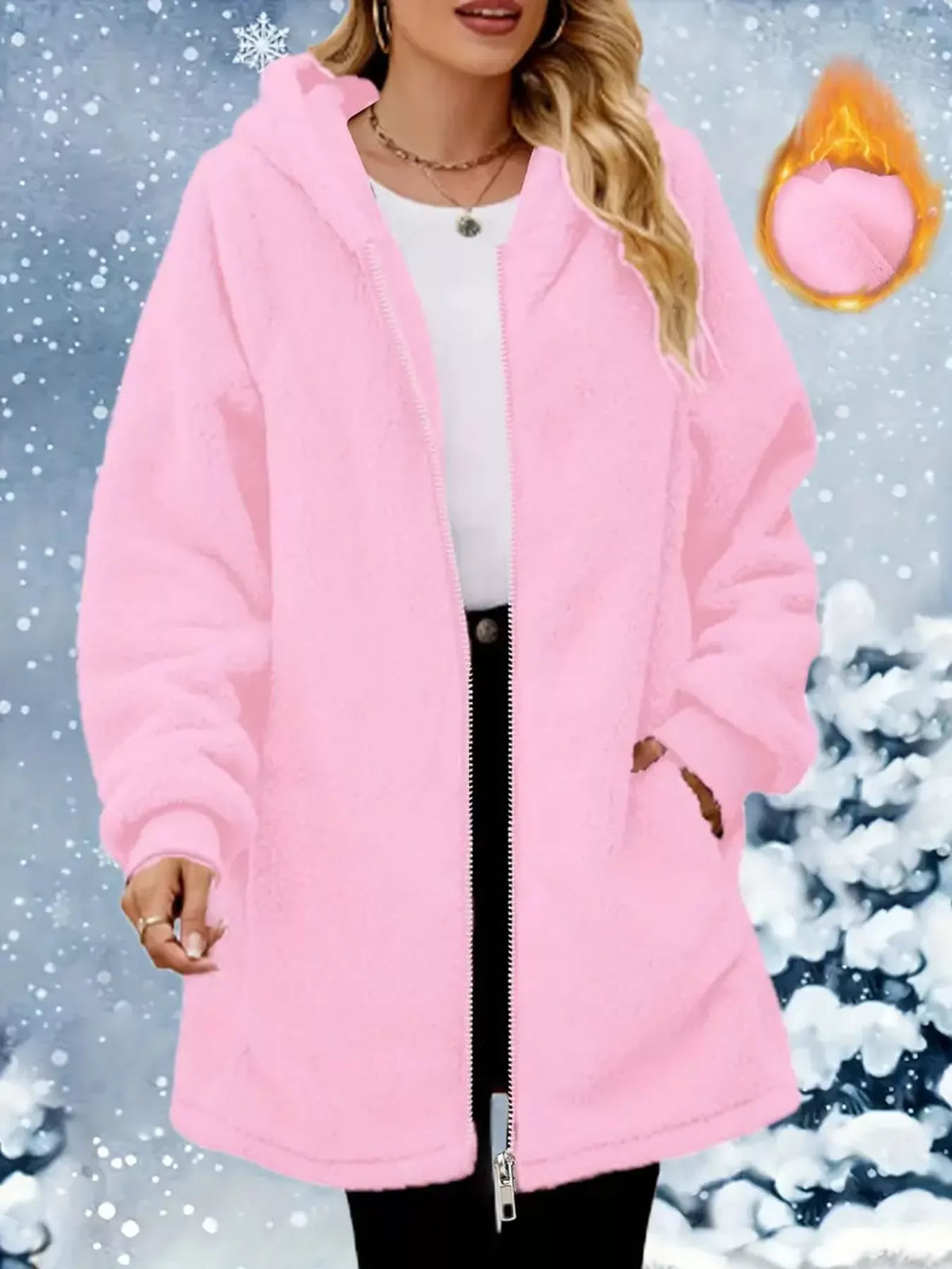 Pink long-sleeve coat