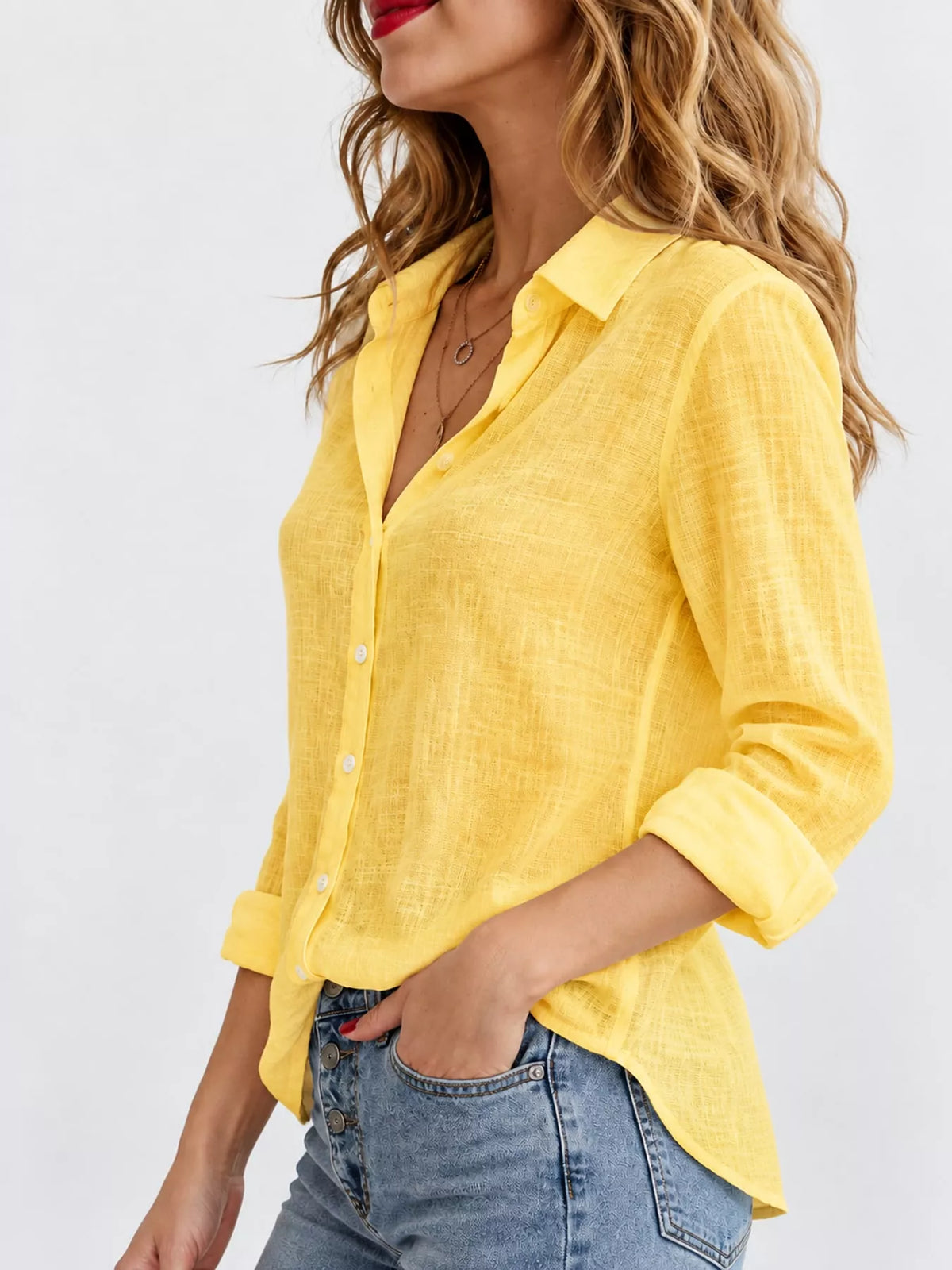 Button-Down Long Sleeve Shirt — side view
