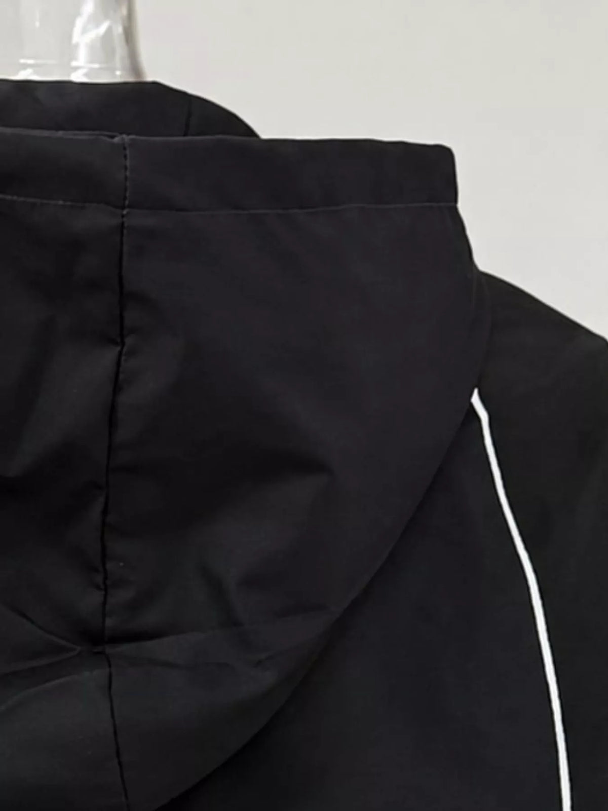 Letter Graphic Color-Block Jacket — construction details