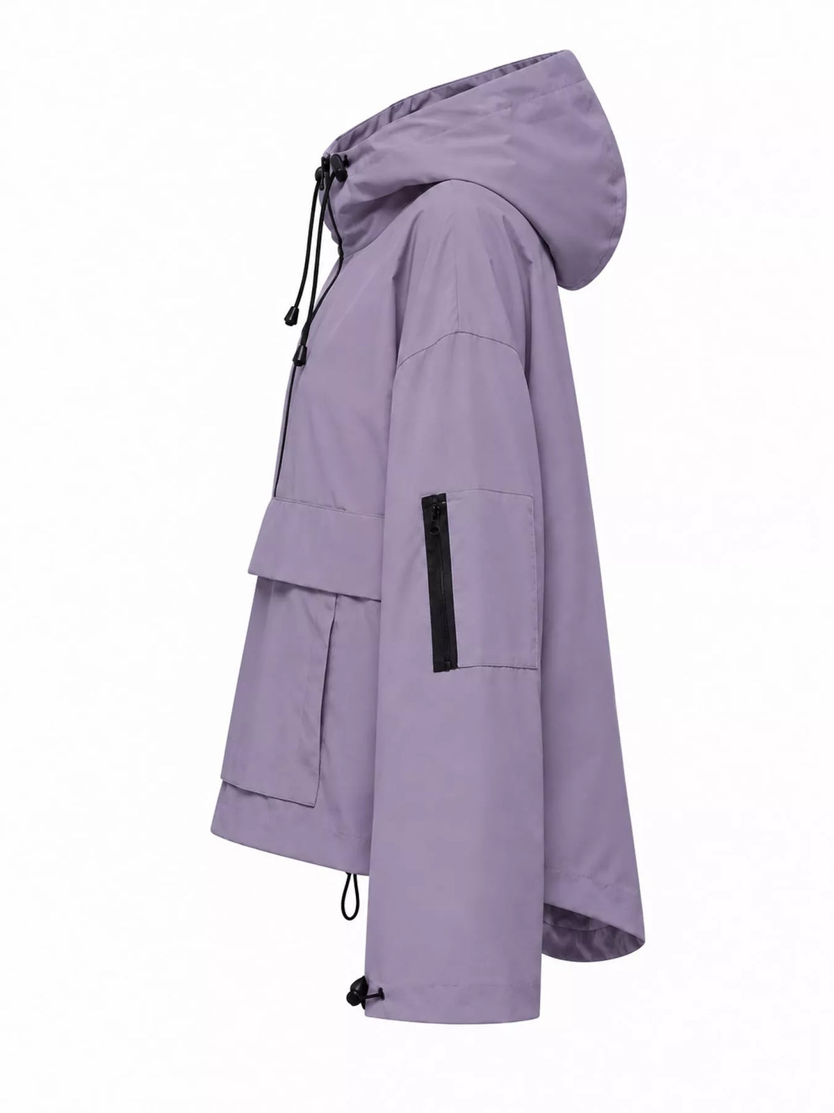 Half-Zip Hooded Anorak Jacket — side view