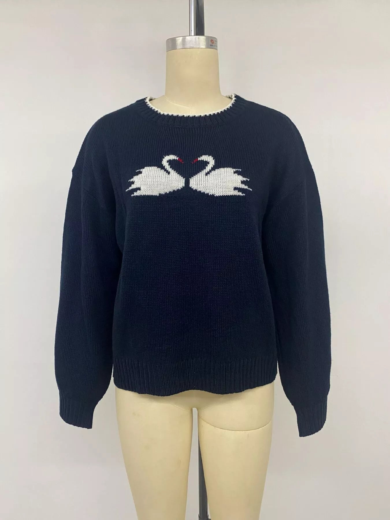 Trendsi Swan Dropped Shoulder Sweater -