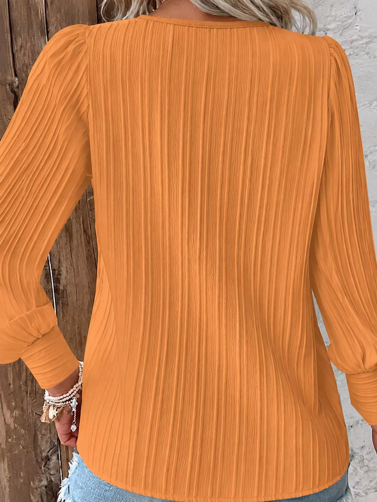Long-sleeve blouse, back view
