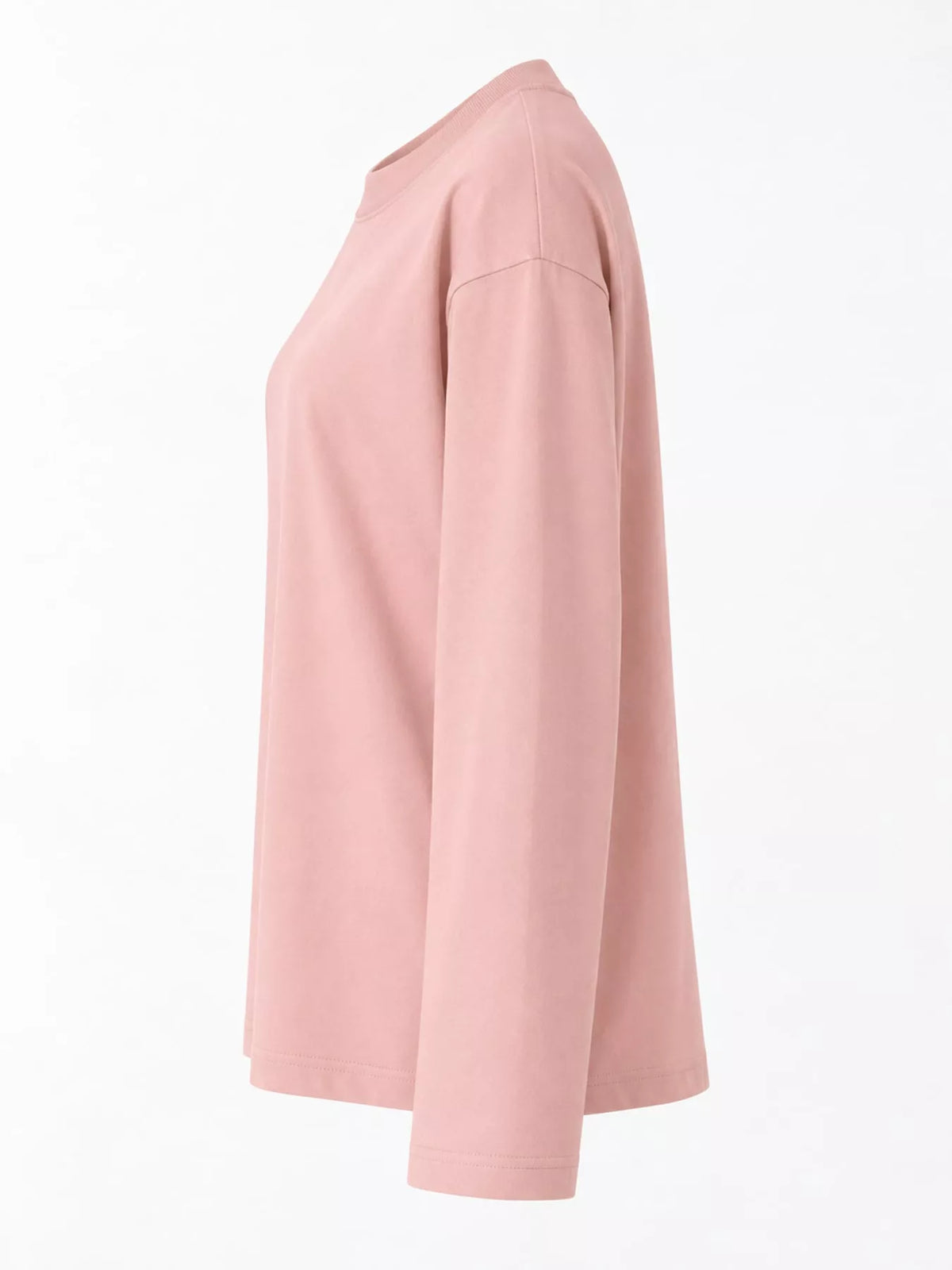 Solid Long-Sleeve Crew Neck T-Shirt — side view