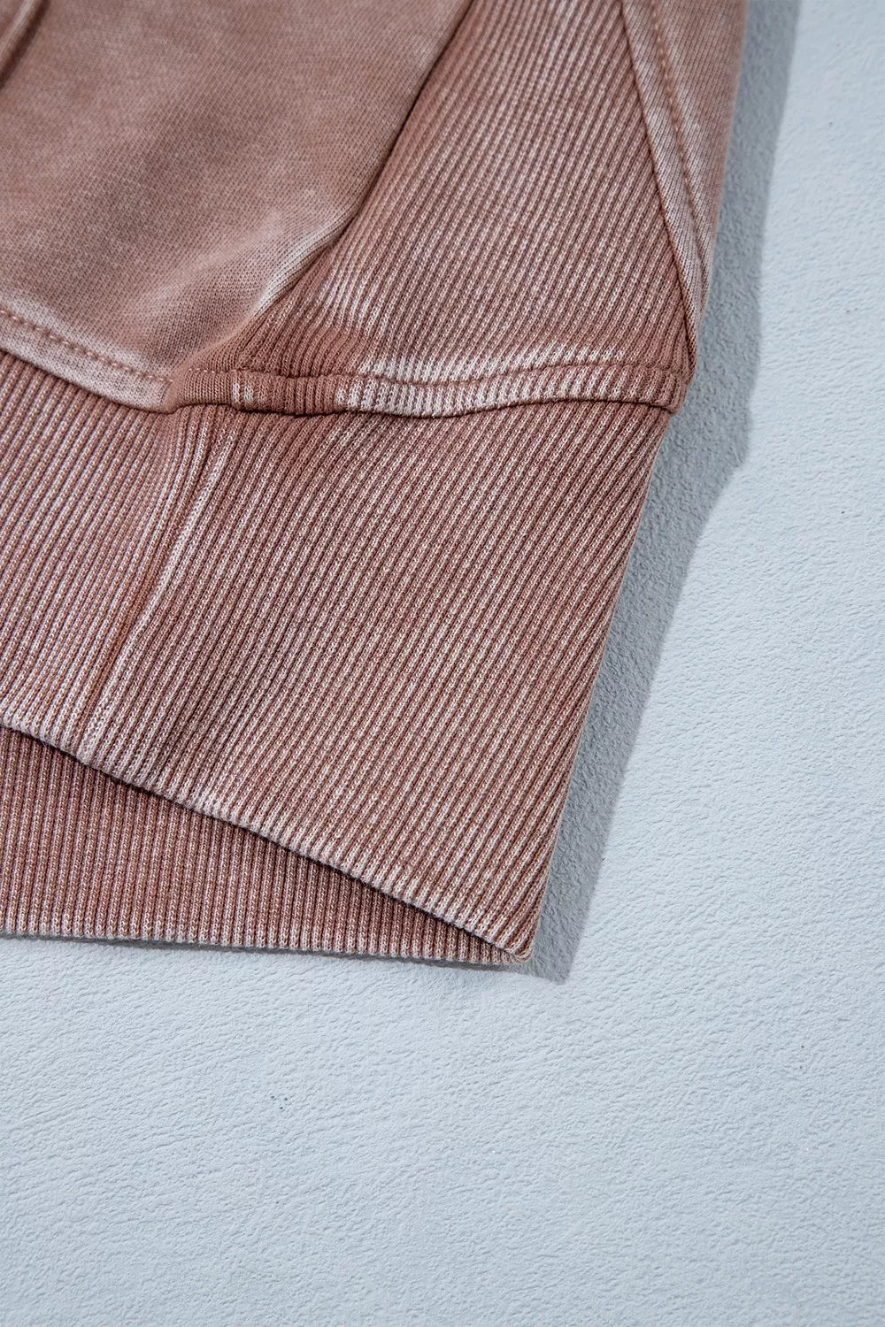 Vintage half-zip ribbed-cuff sweatshirt