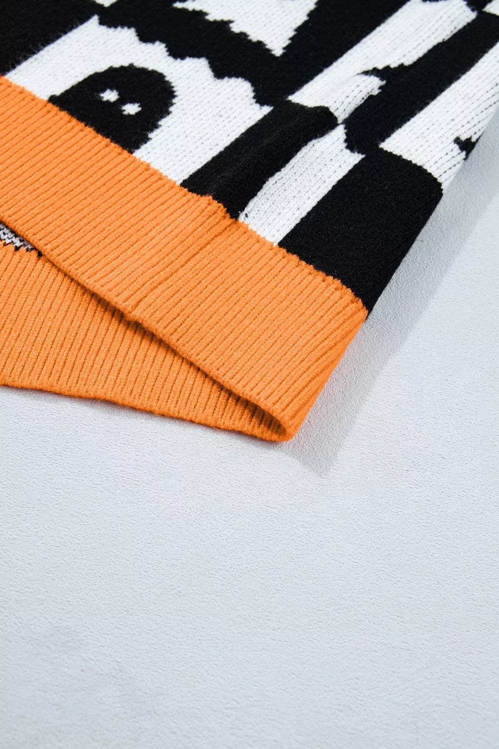 Trendsi Halloween Ghost Pattern Checkerboard Sweater -
