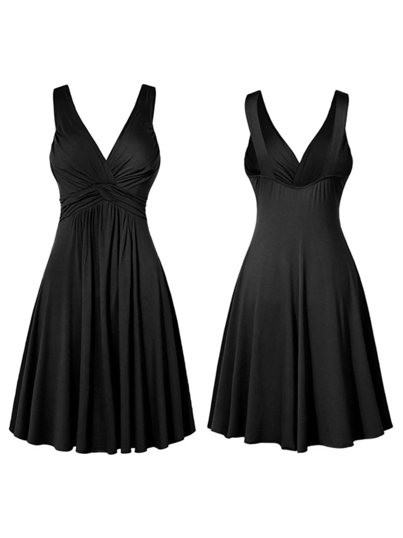 Trendsi Full Size Twisted Sleeveless Ruched Waist A-Line Dress Plus Size -
