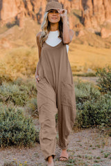 Trendsi Double Take Full Size V-Neck Sleeveless Jumpsuit with Pockets -