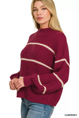 Trendsi Zenana Oversize Striped Sweater - Shirts
