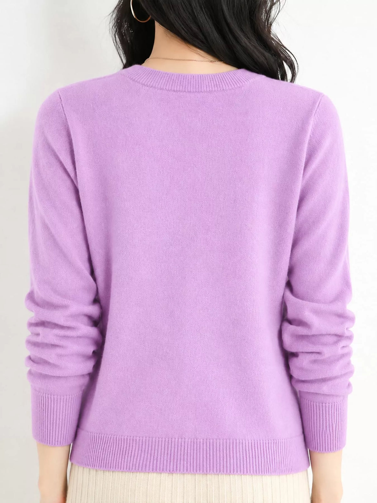 Crew Neck Long Sleeve Sweater — back view