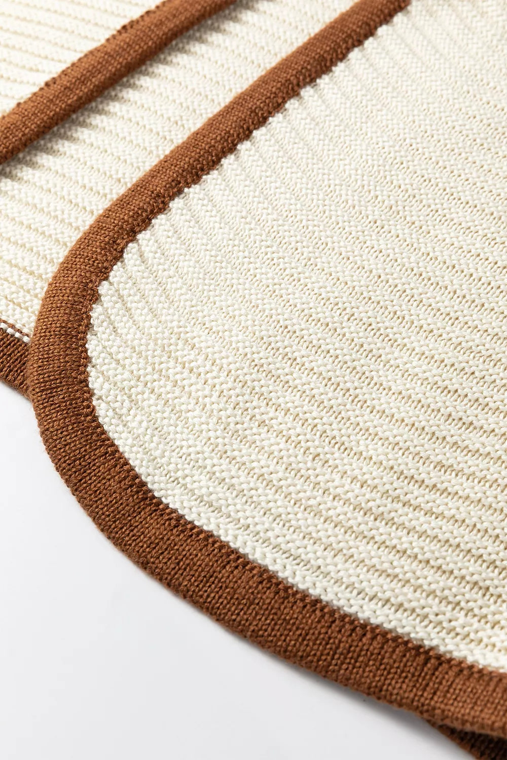 Trendsi Contrast Trim Tie-Front Sweater Vest -