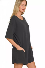 Trendsi Zenana V or Scoop Neck Reversible 2-Way Romper -