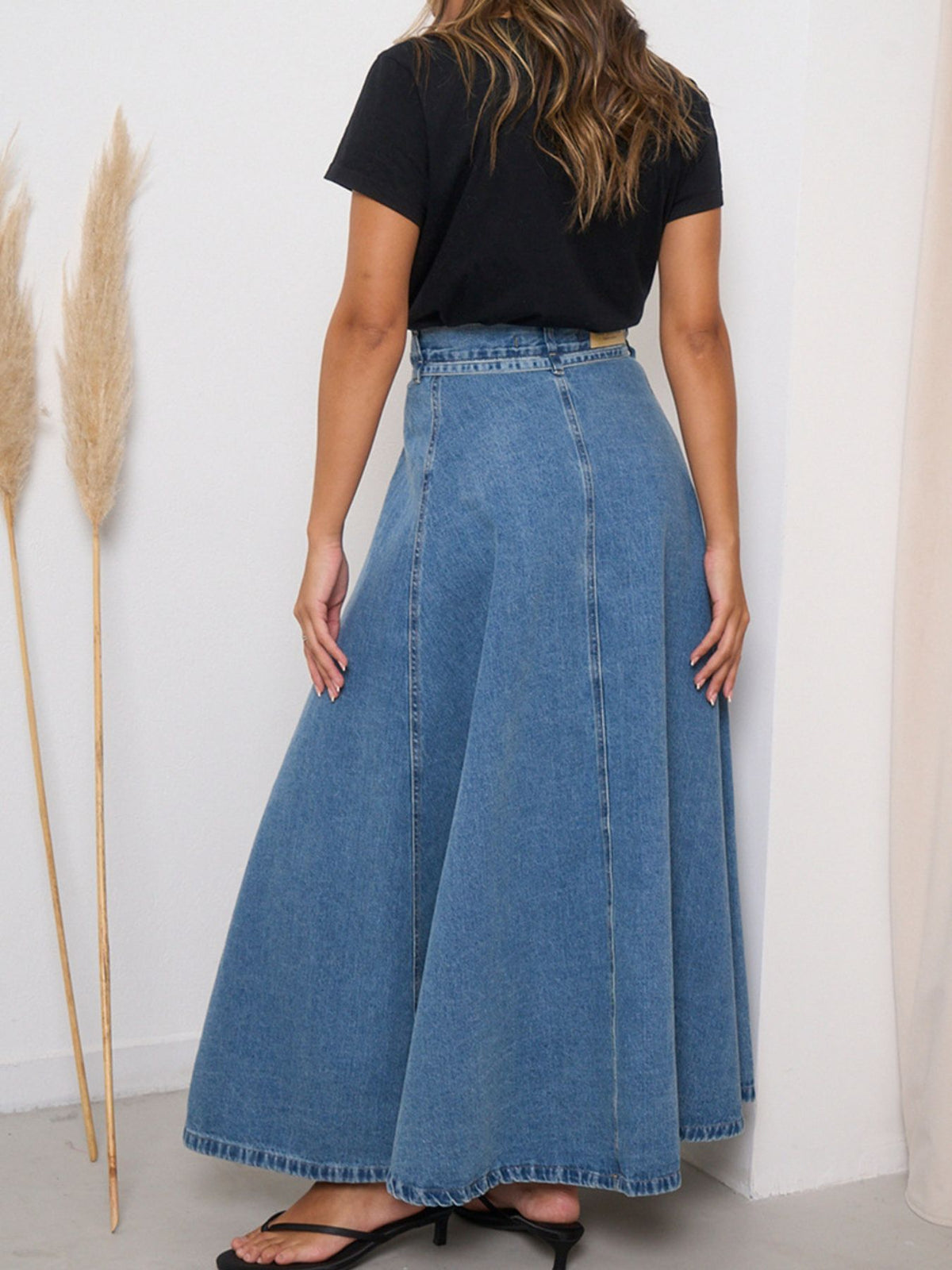 Trendsi High-Waisted Denim Skirt -