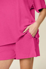 Trendsi Double Take Basic style Round Neck Solid Set -