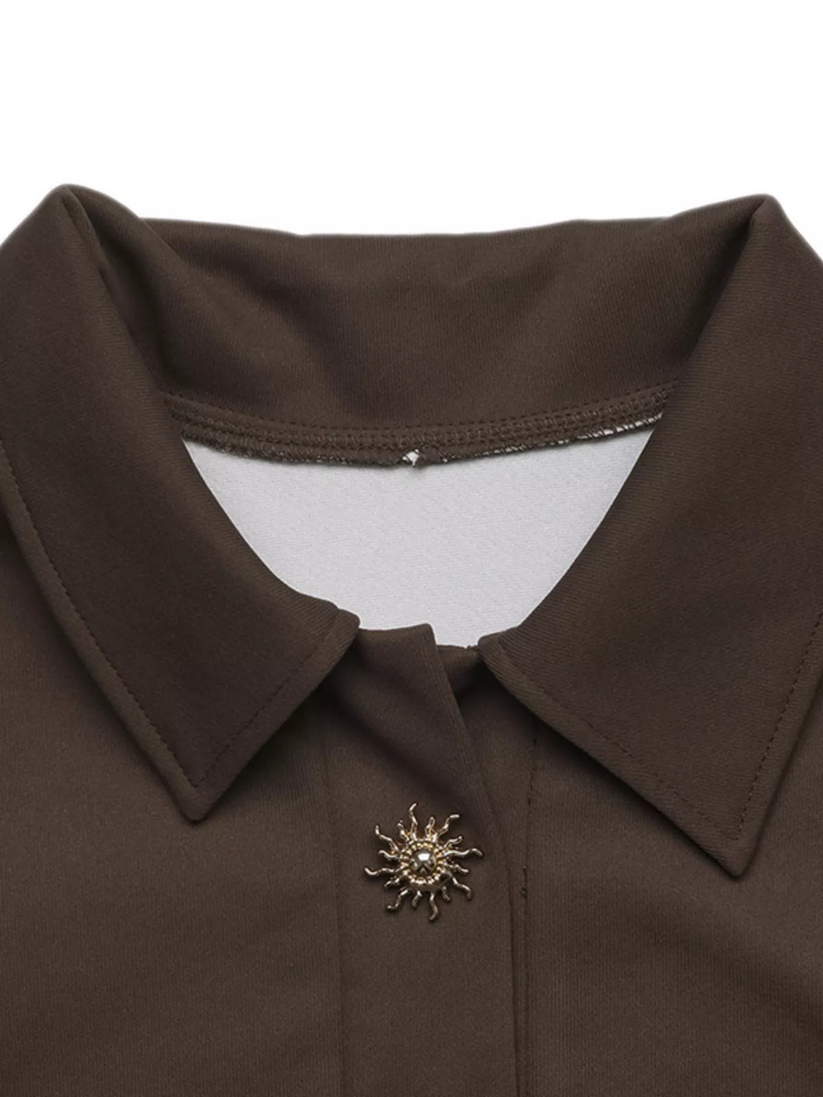Trendsi Polo Collar Dropped Shoulder Sweatshirt -