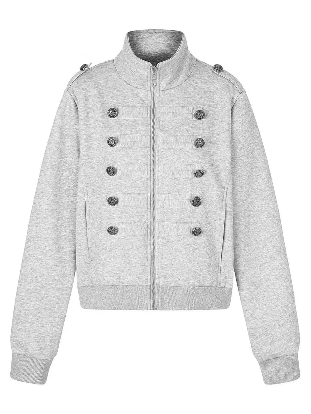Gray zip up long sleeve jacket
