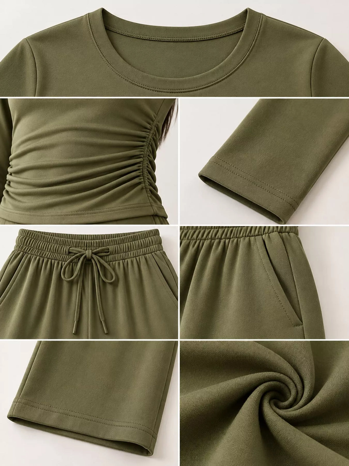 Wide-leg top and pants set, garment detail