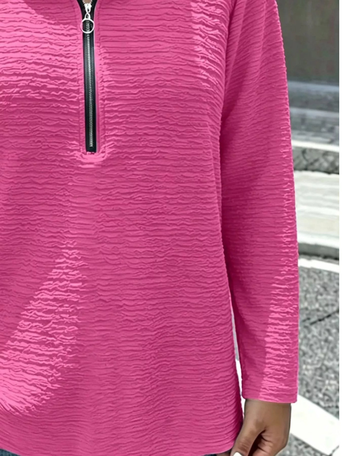 Stand-collar long sleeve blouse, construction and design details