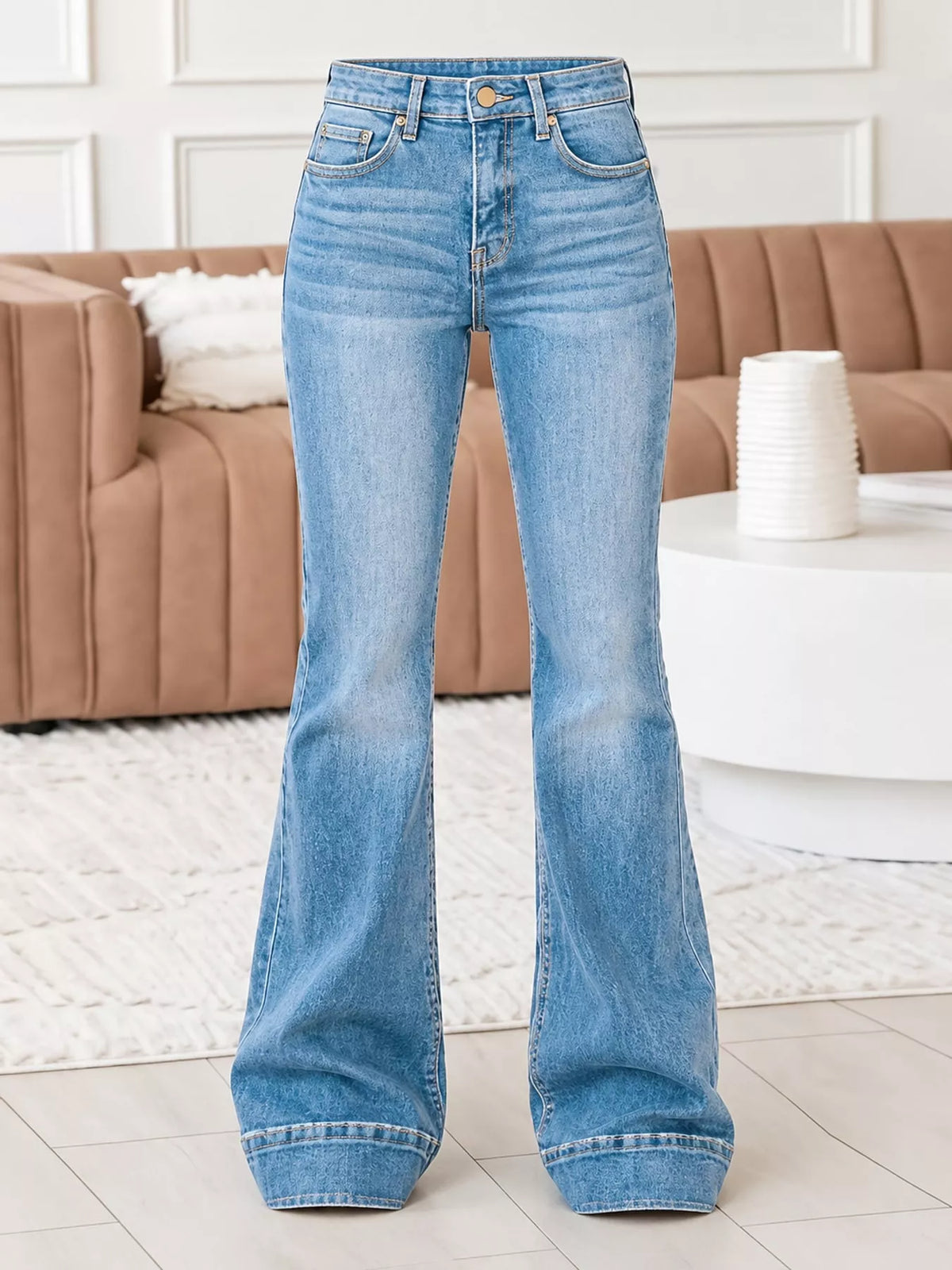 Light Blue high-rise flare leg jeans