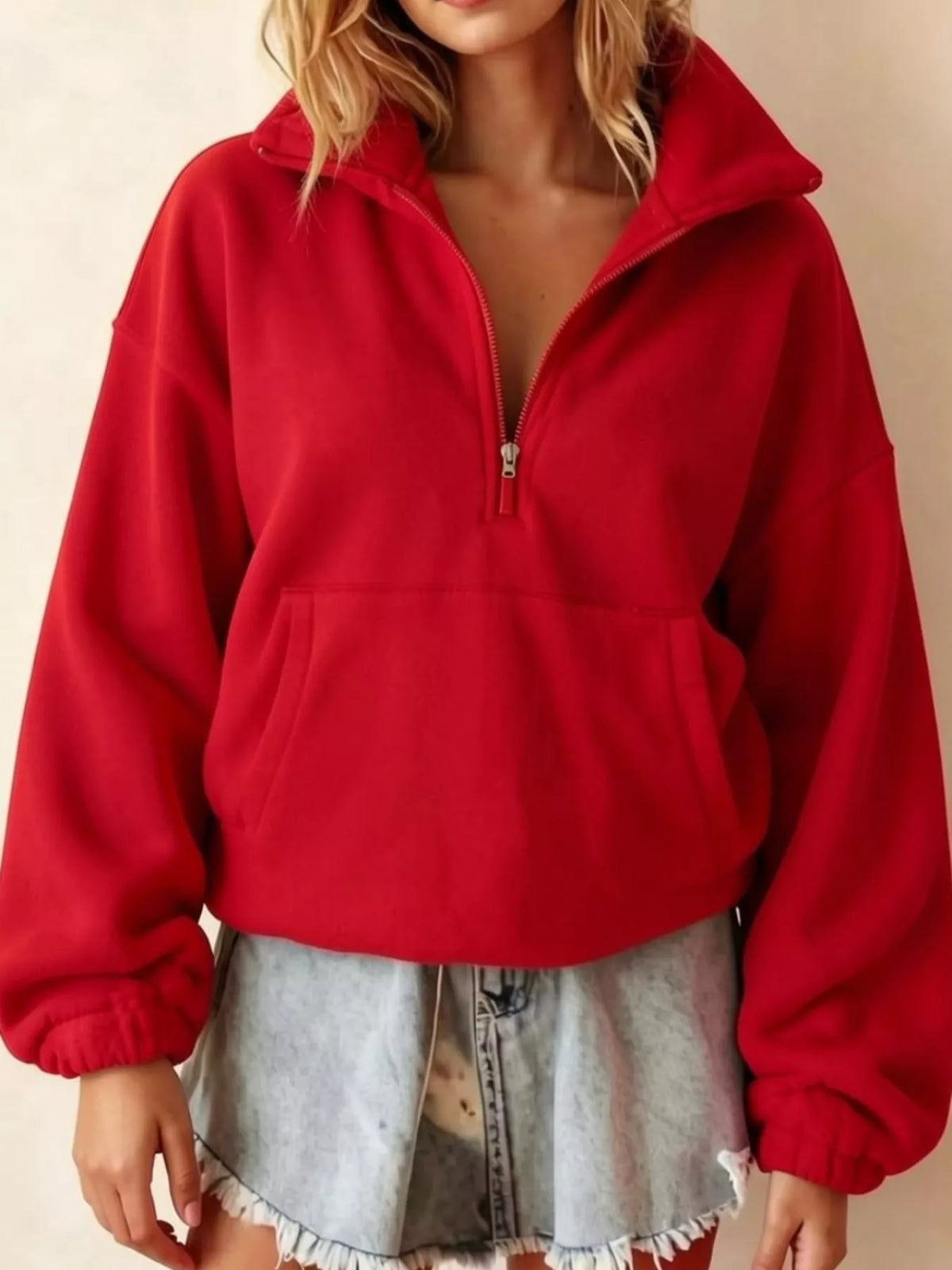 Half-Zip Fleece Sweatshirt — front view
