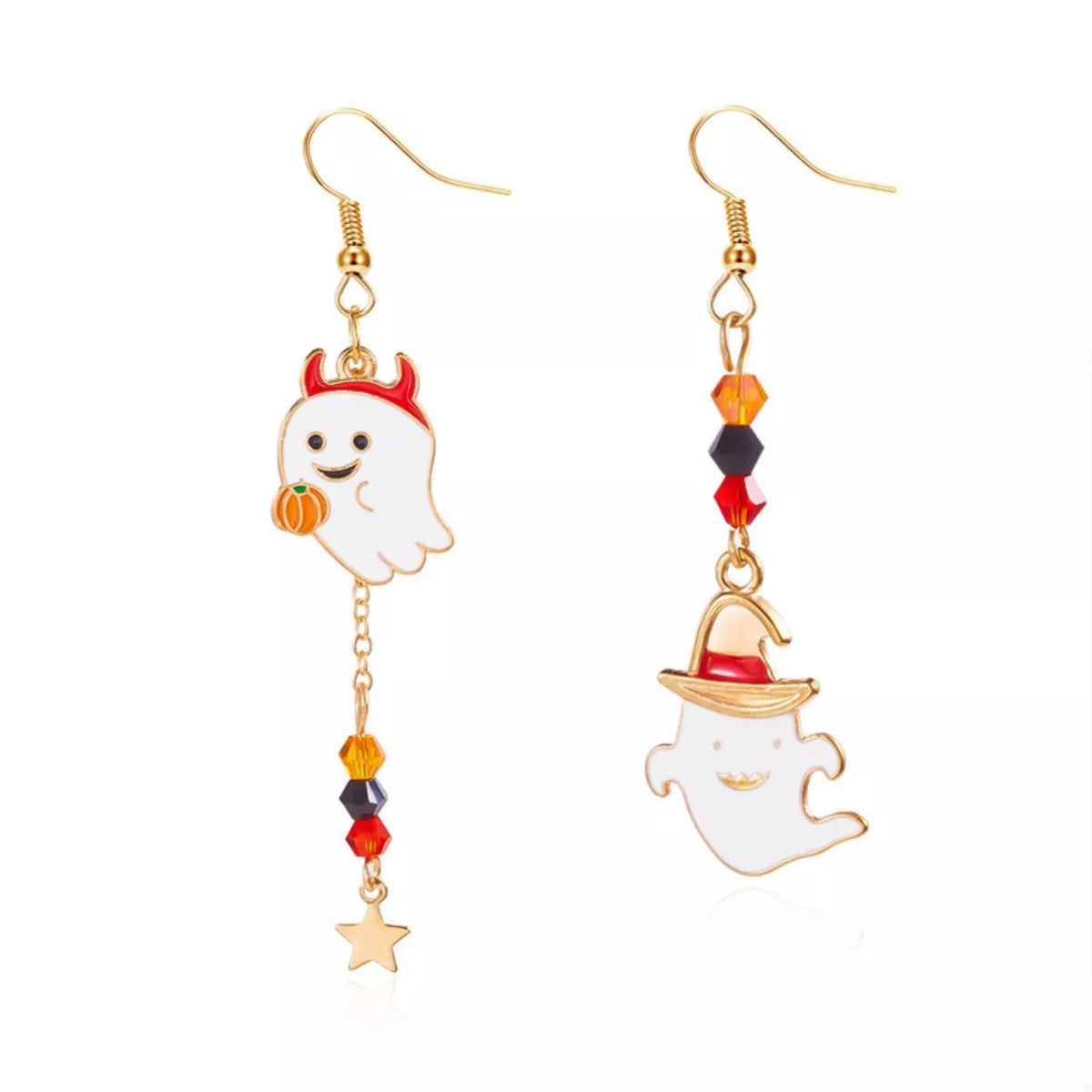 Trendsi Halloween Ghost Pumpkin Drop Earrings -