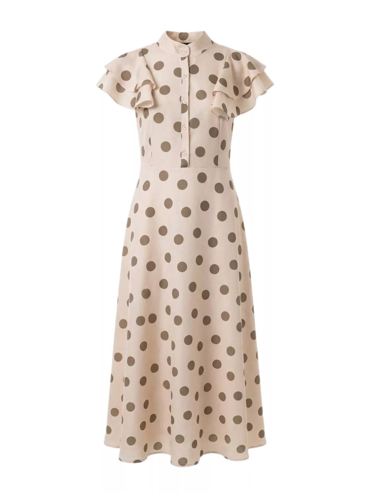 Mock neck short sleeve midi dress, product view