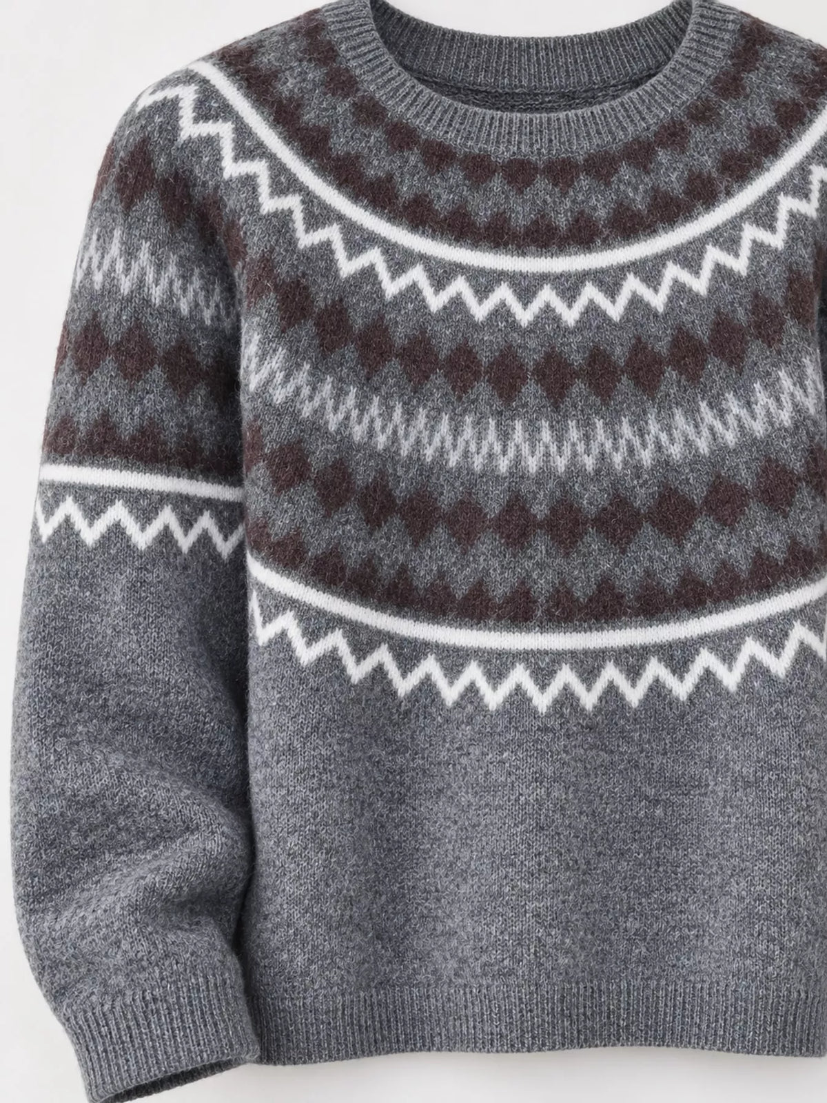 Vintage Fair Isle Pattern Knit Pullover Sweater — construction details